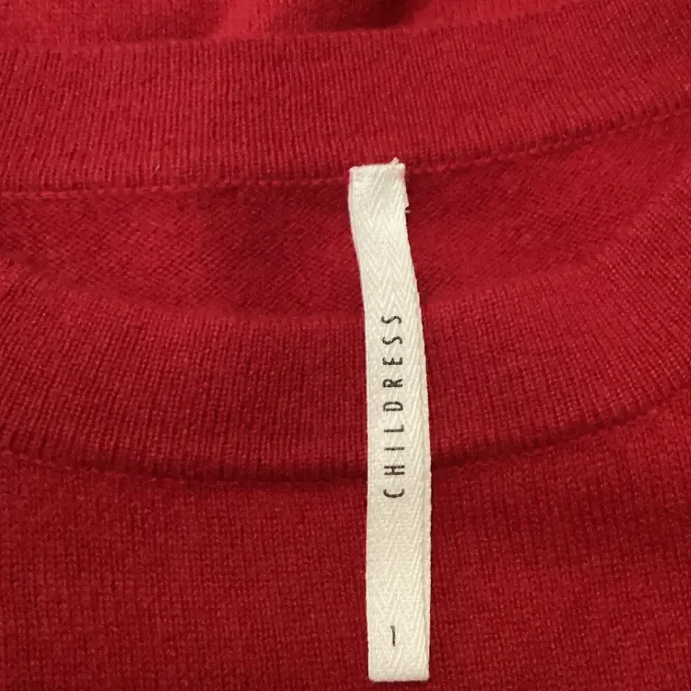 Childress Y2K Red 100% Cashmere Cropped Blouson Pocket Sweater 1 S